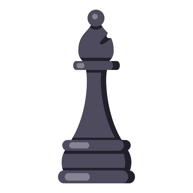 Вектор Икона векторного плоского шахматного слона на белом фоне