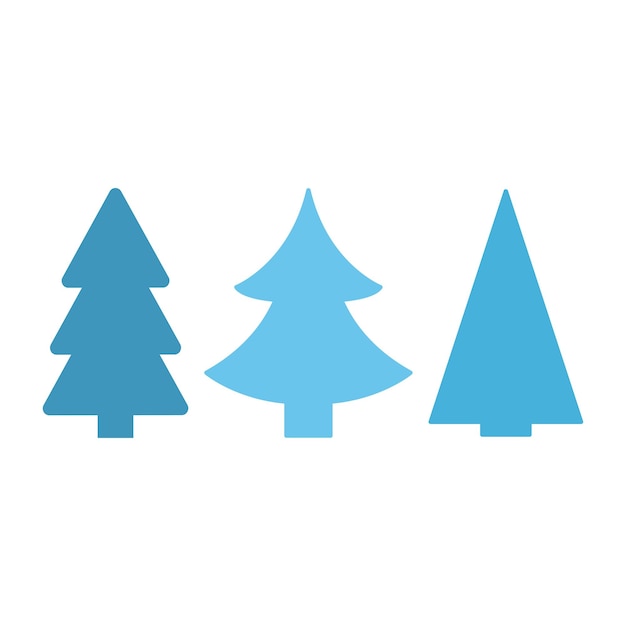 Vector flat christmas trees