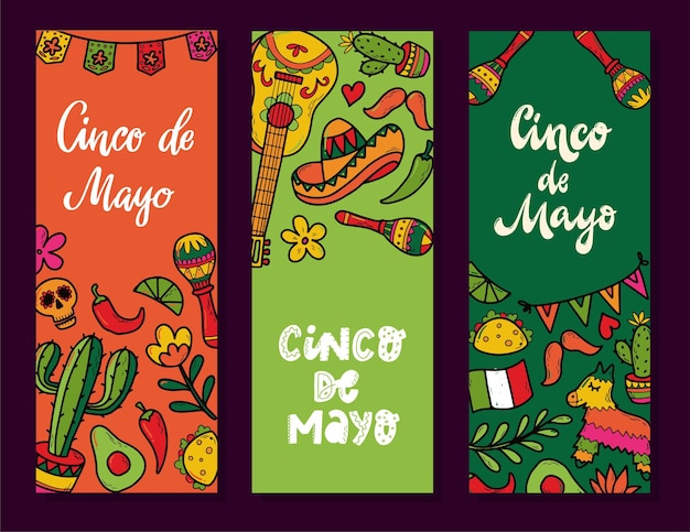 Vector vector flat cinco de mayo illustration flyer designs