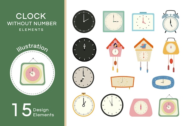 Vector vector flat clock without number