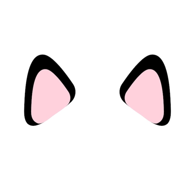 Vector flat colored cat ears