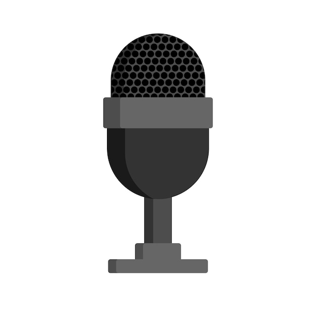 Vector flat colored microphone