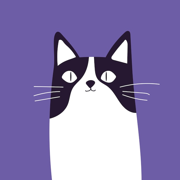 Vector flat cute cat illustration