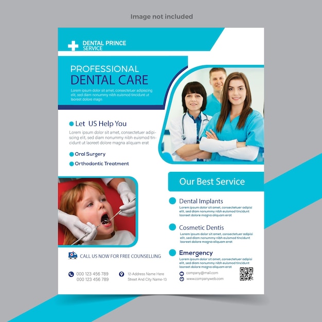 vector flat dental clinic annual report template