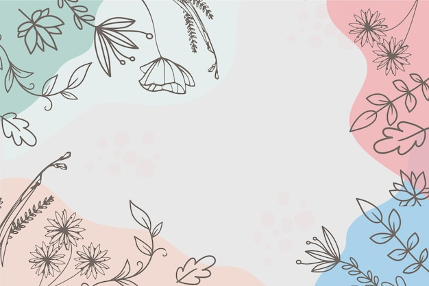 vector flat design abstract outline floral background design