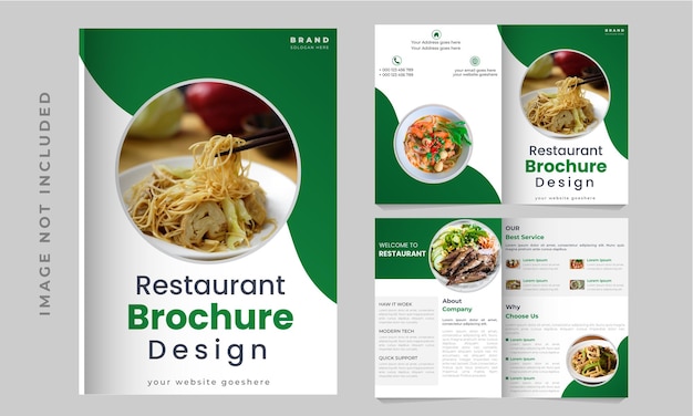 Vettore vector flat design bifold food brochure