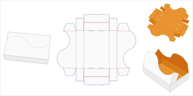 Vector vector flat design of box die cut template