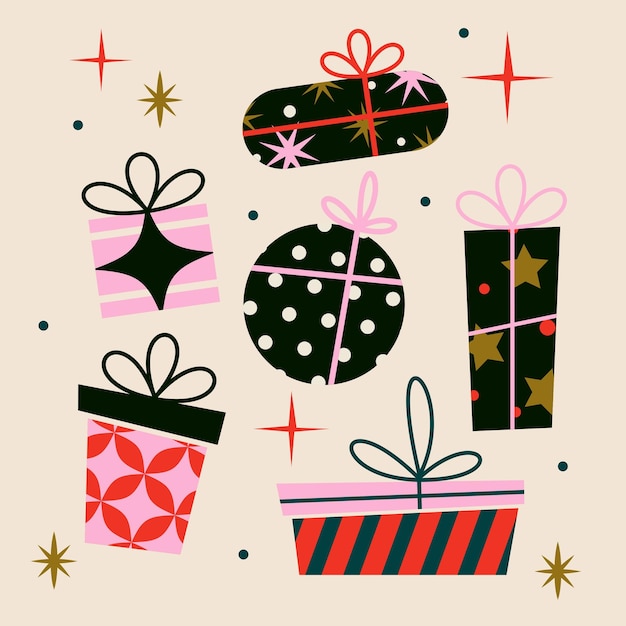 Vector flat design christmas gift