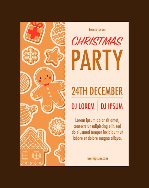 Vector vector flat design christmas party poster