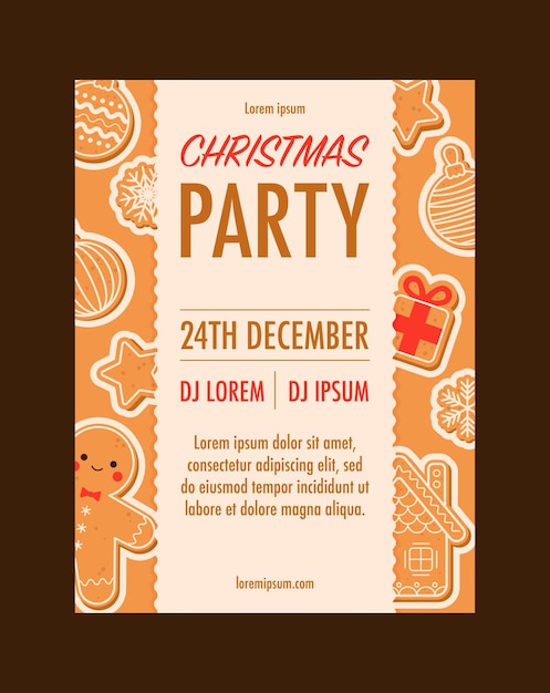 Vector vector flat design christmas party poster