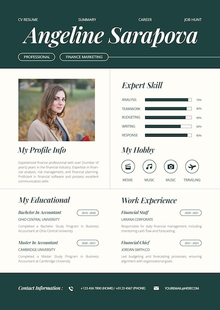 Vector vector flat design cv template