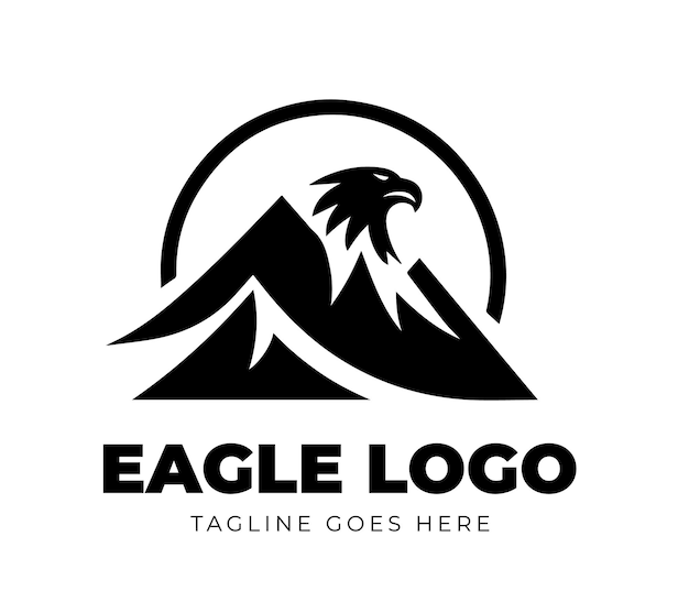 Vector flat design eagle logo template