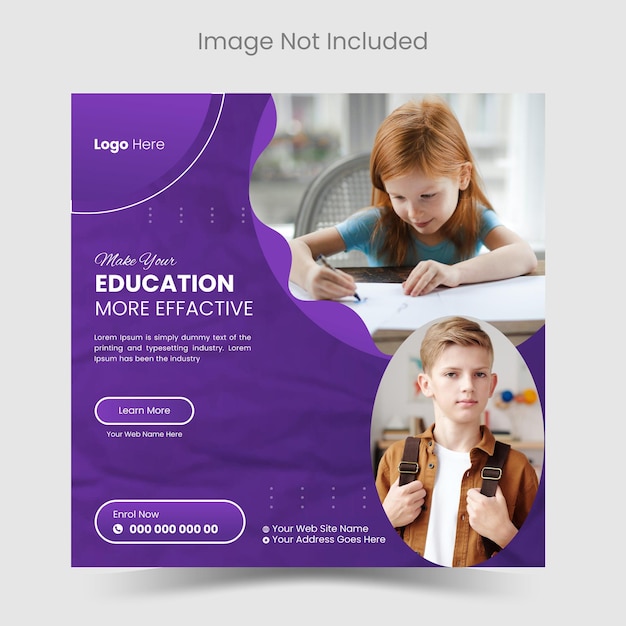 Vector vector flat design education admission template