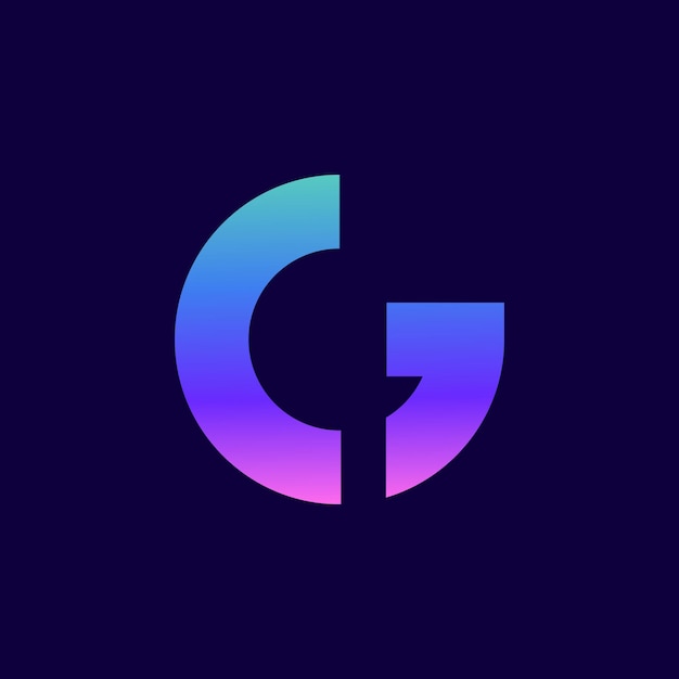 vector flat design g letter logo