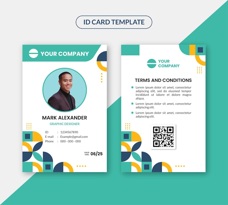 Vector vector flat design geometric pattern business id card template