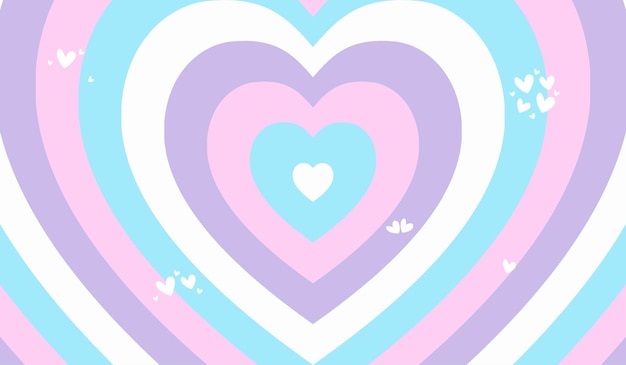 Vector flat design heart pastel color background