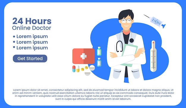 vector flat design hospital facilities web banner