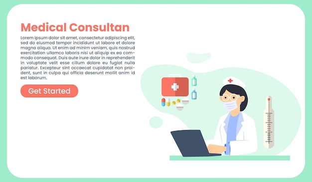 vector flat design hospital facilities web banner