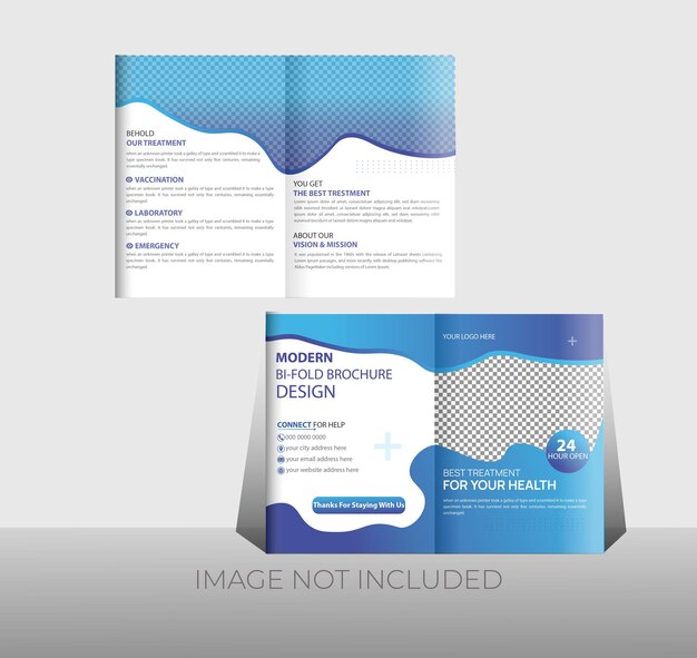 Vector vector flat design medical bi fold brochure template