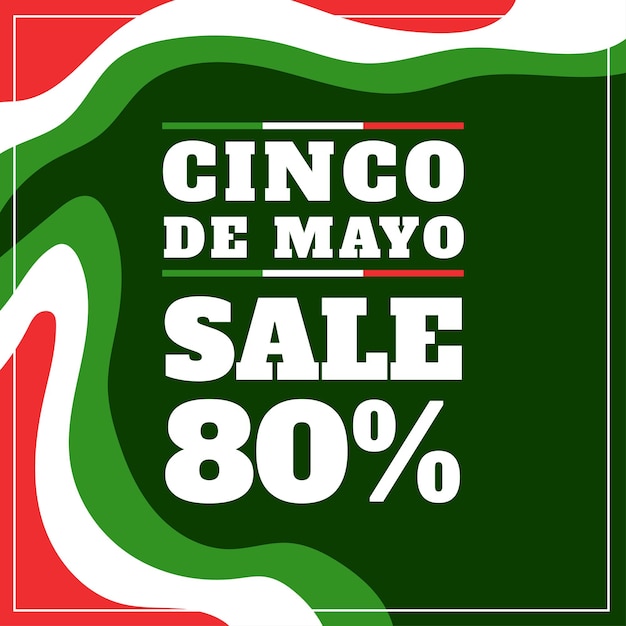 Vector flat design mexico cinco de mayo sale concept template background