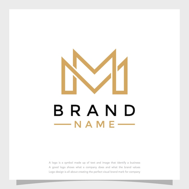 vector flat design mm logo template