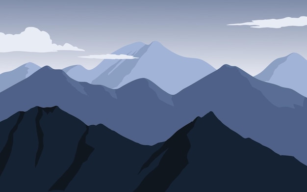 vector flat design mountain landscape