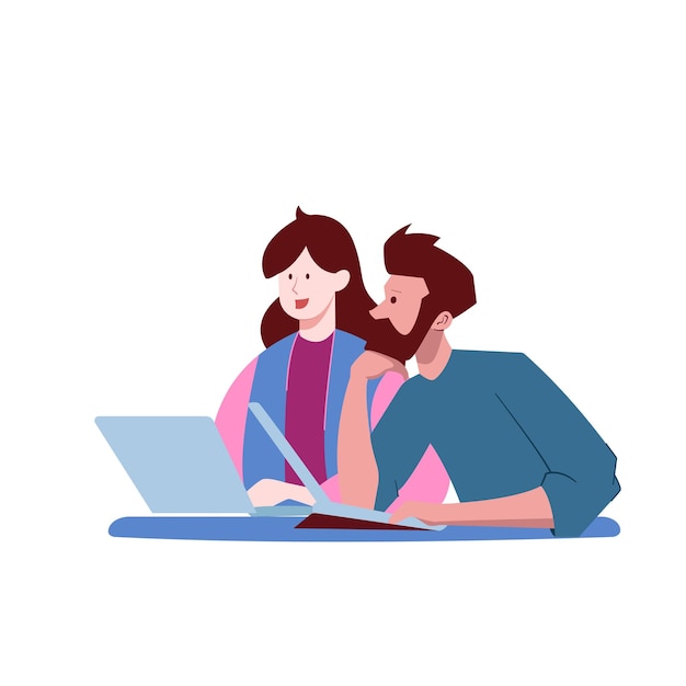 Vector flat design office workers