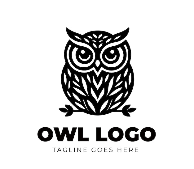 Vector vector flat design owl logo template