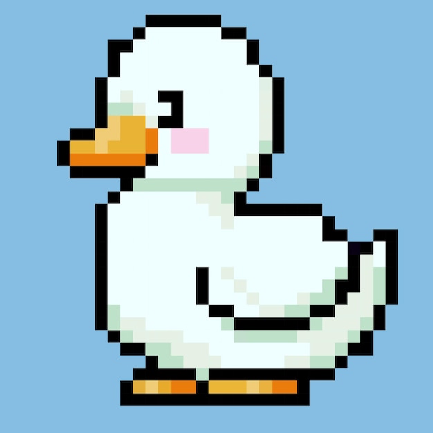 Premium Vector  Vector flat design pixel art duck bird animal character