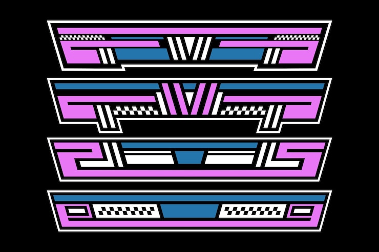 Vector vector flat design racing sticker illustration