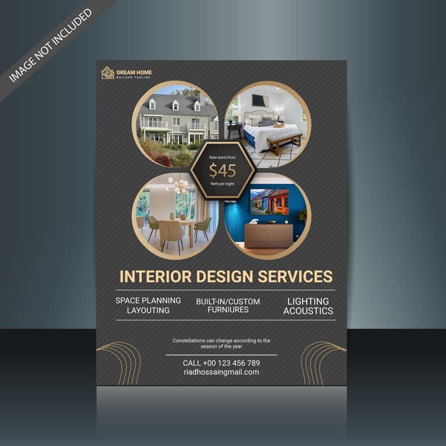 vector flat design real estate project flyer