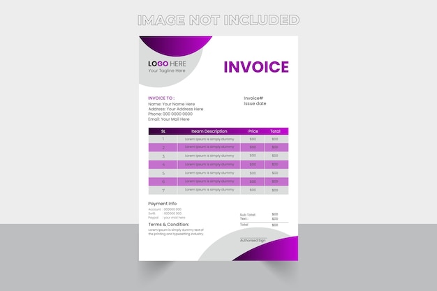 Vector Flat Design Sales Invoice Template
