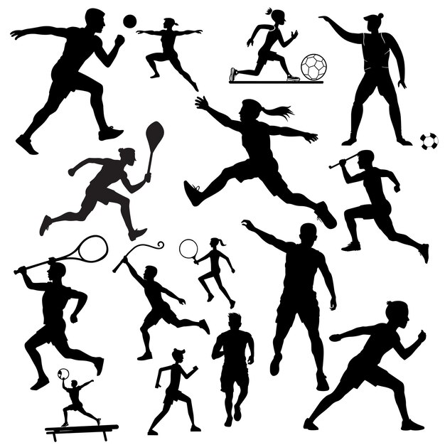Vector vector flat design sport silhouette illustration
