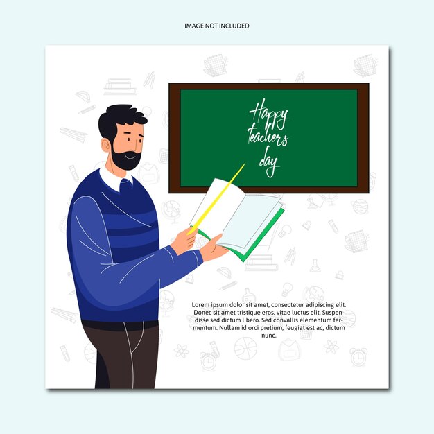 Vector flat design teachers day background