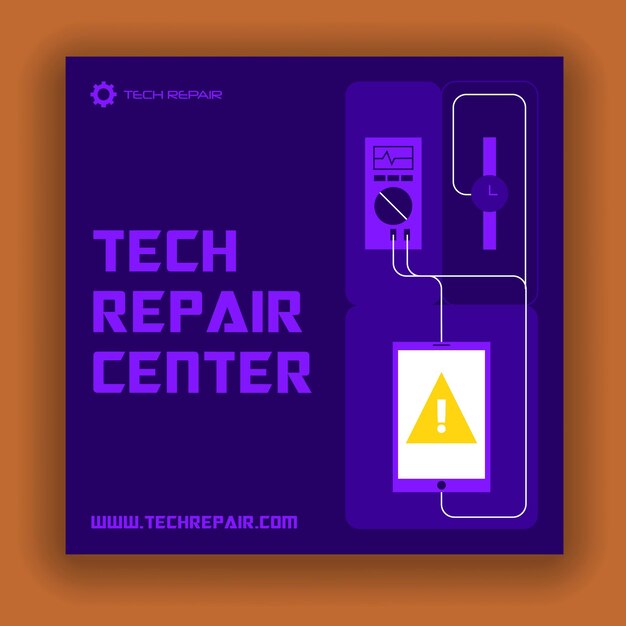 vector flat design tech repair landing page