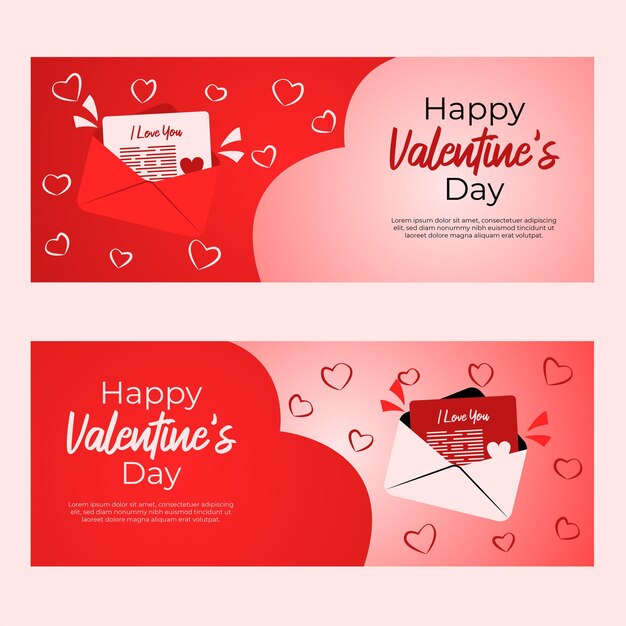 Vector vector flat design valentine's day banner template