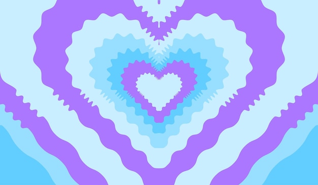 Vector flat design wildflower heart background