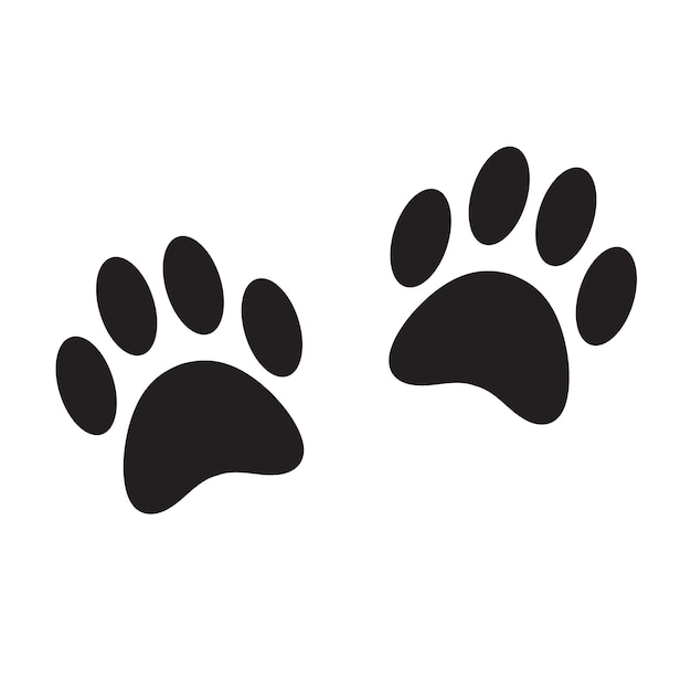 Vector flat dog cat paw foot print