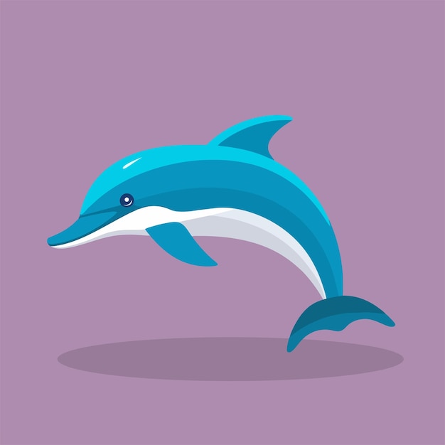 vector flat dolphin fish illustration