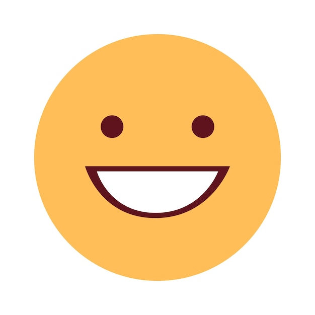 Vector flat emoticon reaction on white