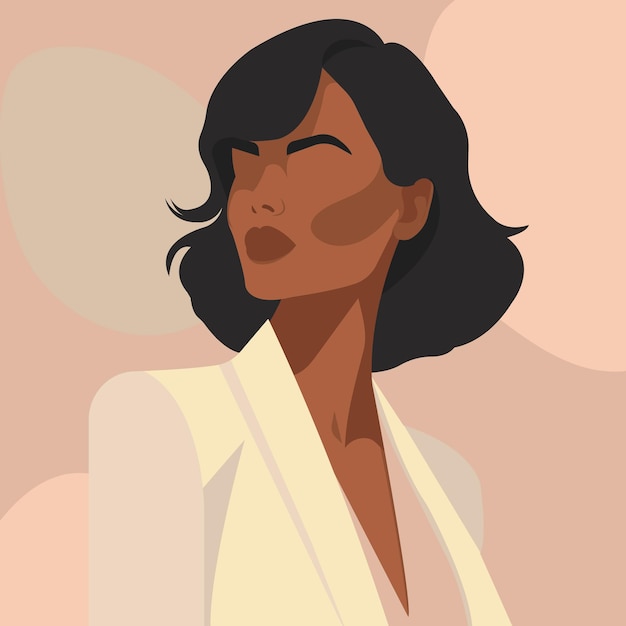 セクシーなアフリカ人女性のフェイスレスイラスト