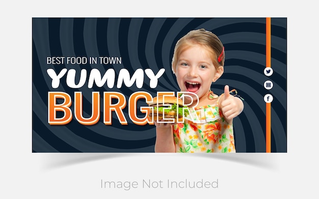 vector flat food you tube thumbnail design