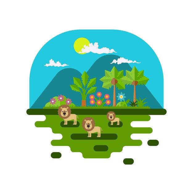 Vector Flat Forest 10