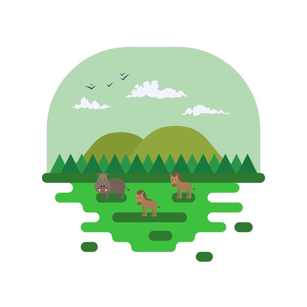 Vector Flat Forest 14