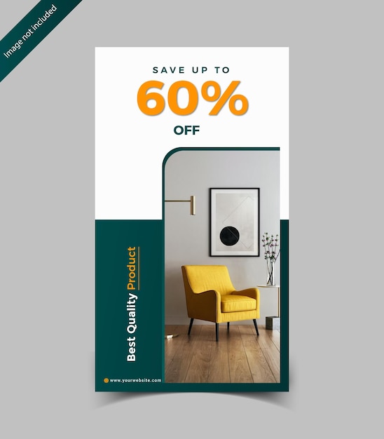 Vector vector flat furniture square flyer template