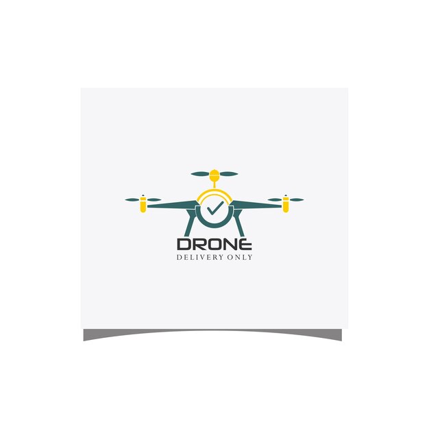 Vector flat graphic modern drone logo and airplane icon