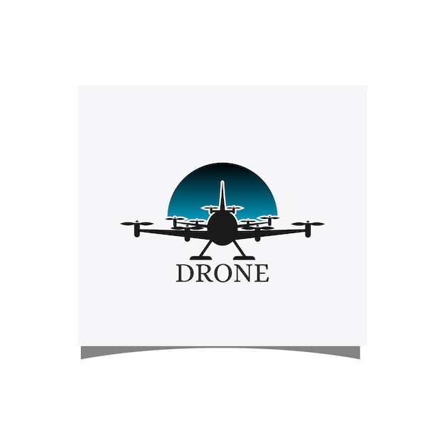 vector flat graphic modern drone logo and airplane icon