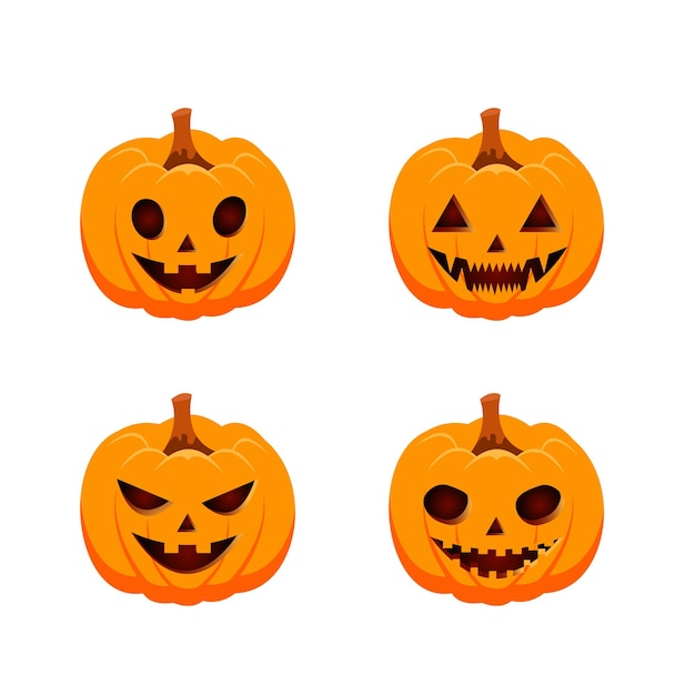 Vector vector flat halloween pumpkins collection