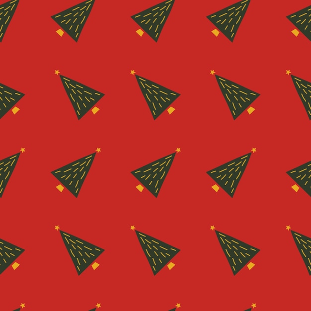 Vector vector flat hand drawn christmas seamless pattern