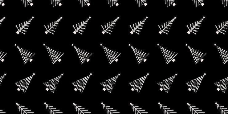 Vector vector flat hand drawn christmas seamless pattern